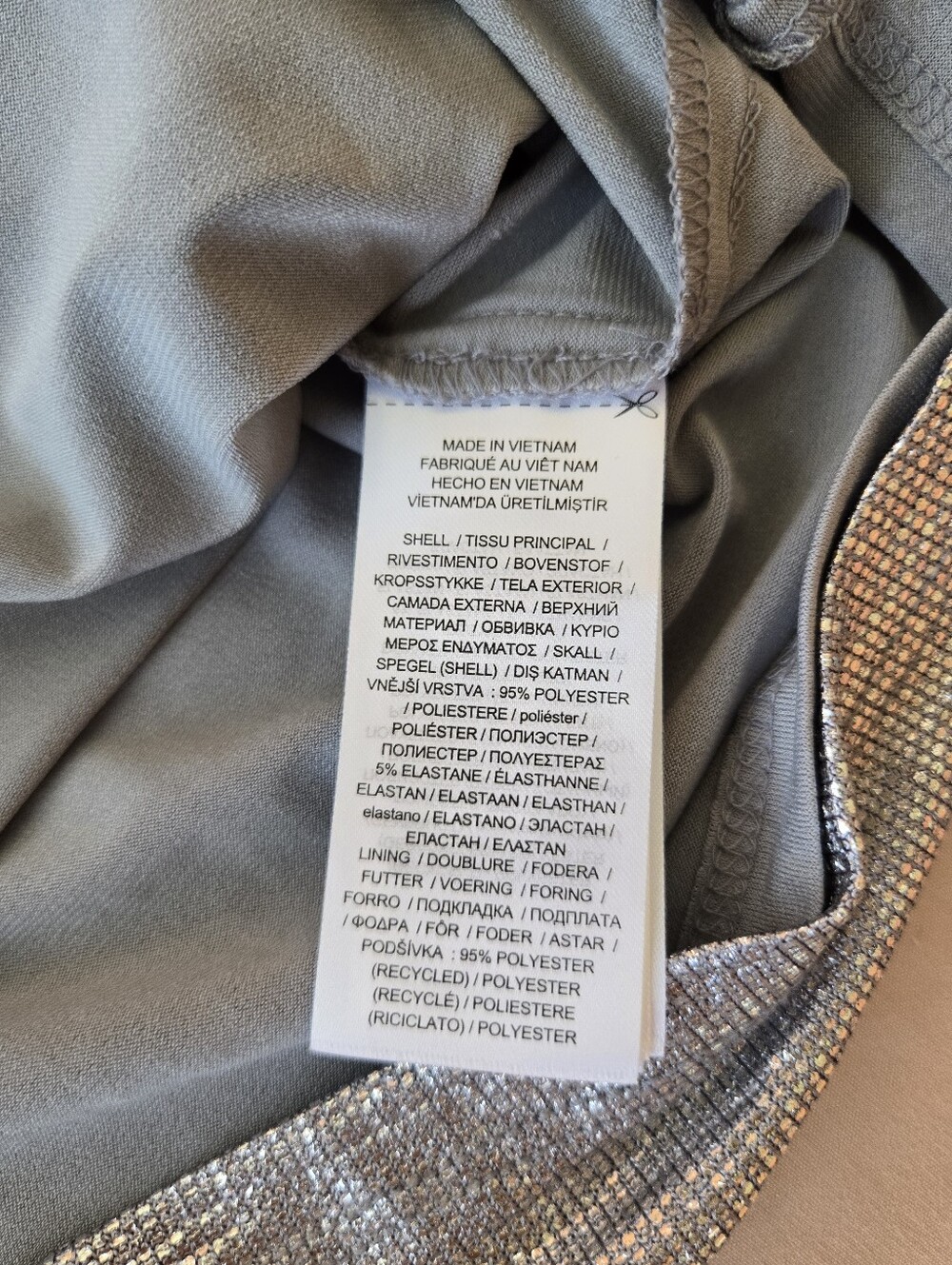 NWT Lauren Ralph Lauren Silver Metallic Off-Shoulder Long Sleeve Cocktail Dress - Picture 10 of 14